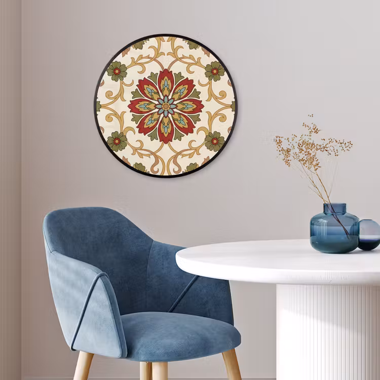 Ronde fotolijst - Patroon - Bloemen - Ornament - Klassiek - Kleurrijk — 4