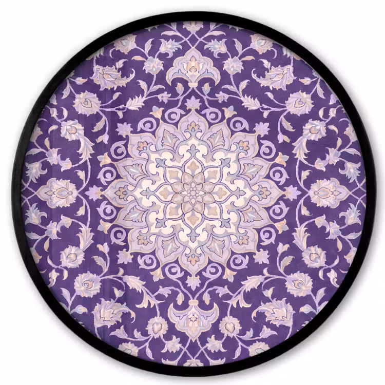 Ronde fotolijst - Patroon - Medallion - Oosters - Paars - Decoratie — 1