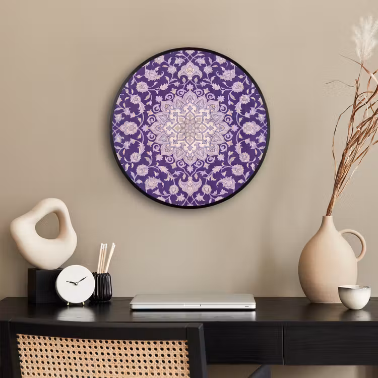 Ronde fotolijst - Patroon - Medallion - Oosters - Paars - Decoratie — 3