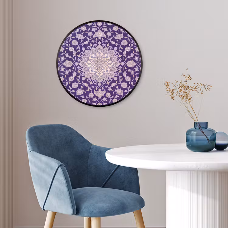 Ronde fotolijst - Patroon - Medallion - Oosters - Paars - Decoratie — 4