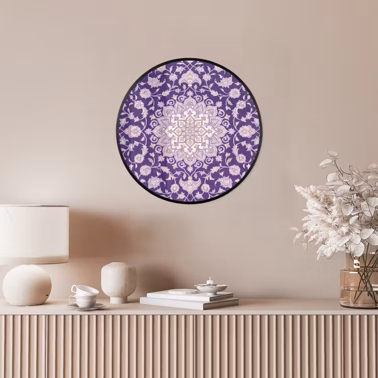 Ronde fotolijst - Patroon - Medallion - Oosters - Paars - Decoratie — 5