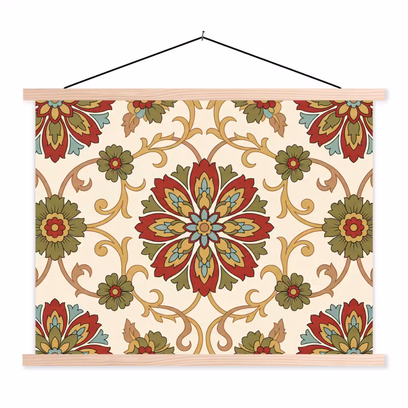 Schoolplaat - Patroon - Bloemen - Ornament - Klassiek - Kleurrijk — 1