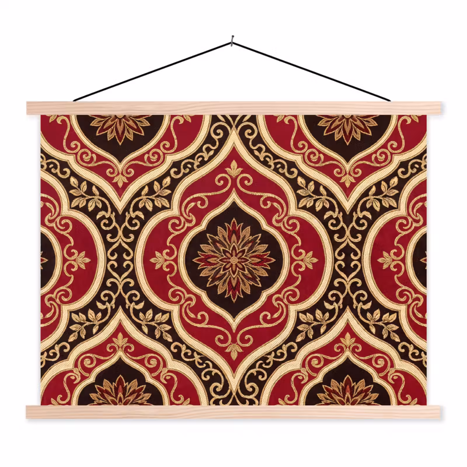 Schoolplaat - Patroon - Ornament - Barok - Rood - Goud — 1