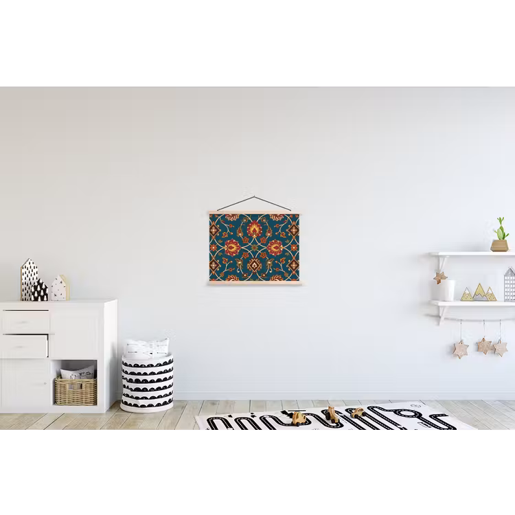 Schoolplaat - Ornament - Flora - Traditioneel - Klassiek - Blauwgroen — 3