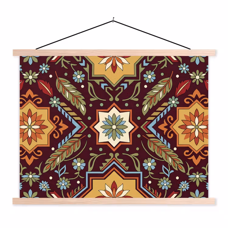 Schoolplaat - Patroon - Floraal - Geometrisch - Kleurrijk - Decoratie — 1