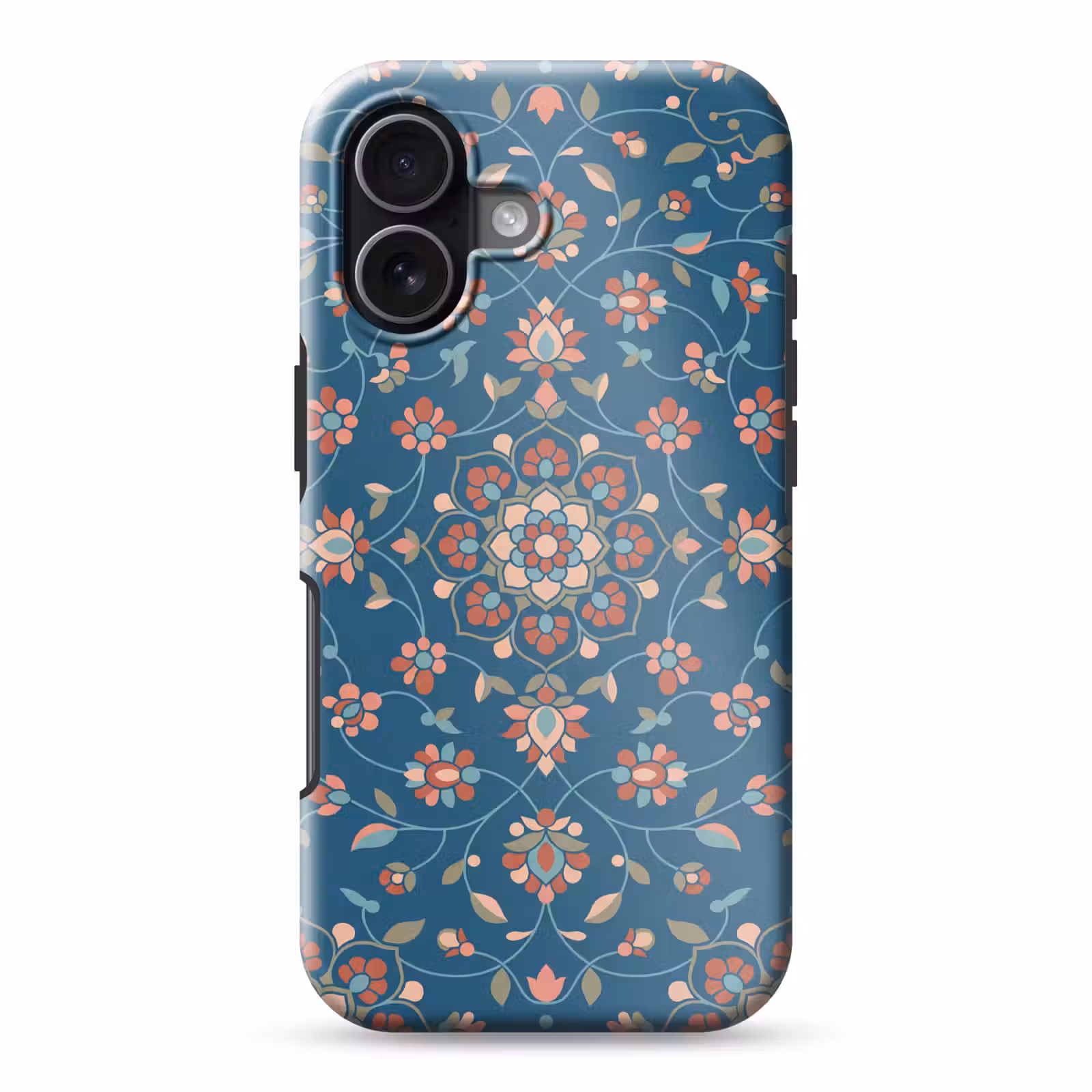 Telefoonhoesje Toughcase - Bloemen - Patroon - Natuur - Ornament - Blauw — 1
