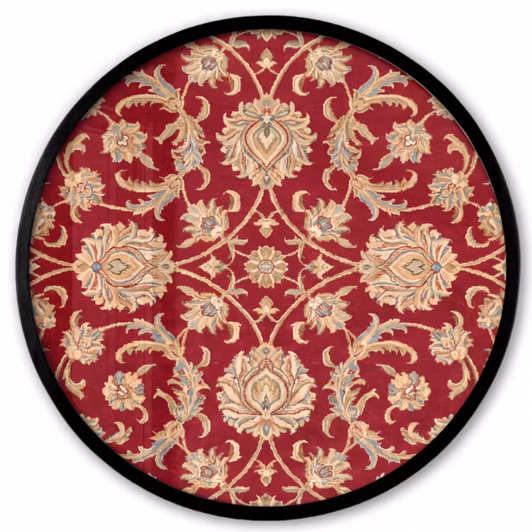Ronde fotolijst - Patroon - Bloem - Klassiek - Oosters - Rood — 1