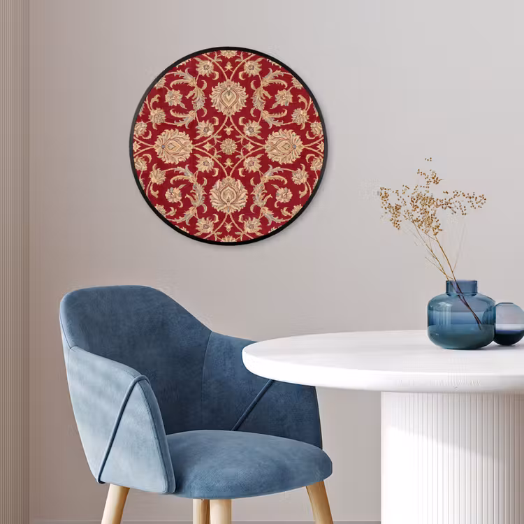 Ronde fotolijst - Patroon - Bloem - Klassiek - Oosters - Rood — 4