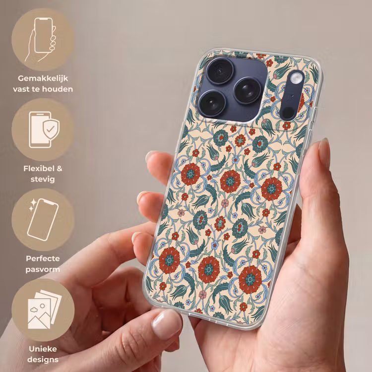 Telefoonhoesje - Bloemen - Patroon - Klassiek - Decoratie - Kleurrijk — 4