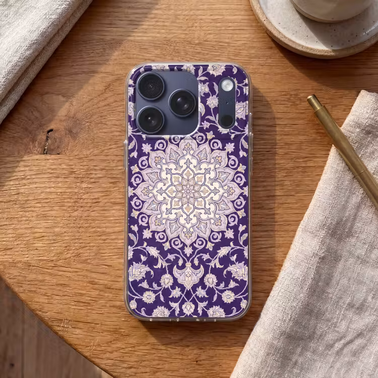 Telefoonhoesje - Patroon - Medallion - Oosters - Paars - Decoratie — 2