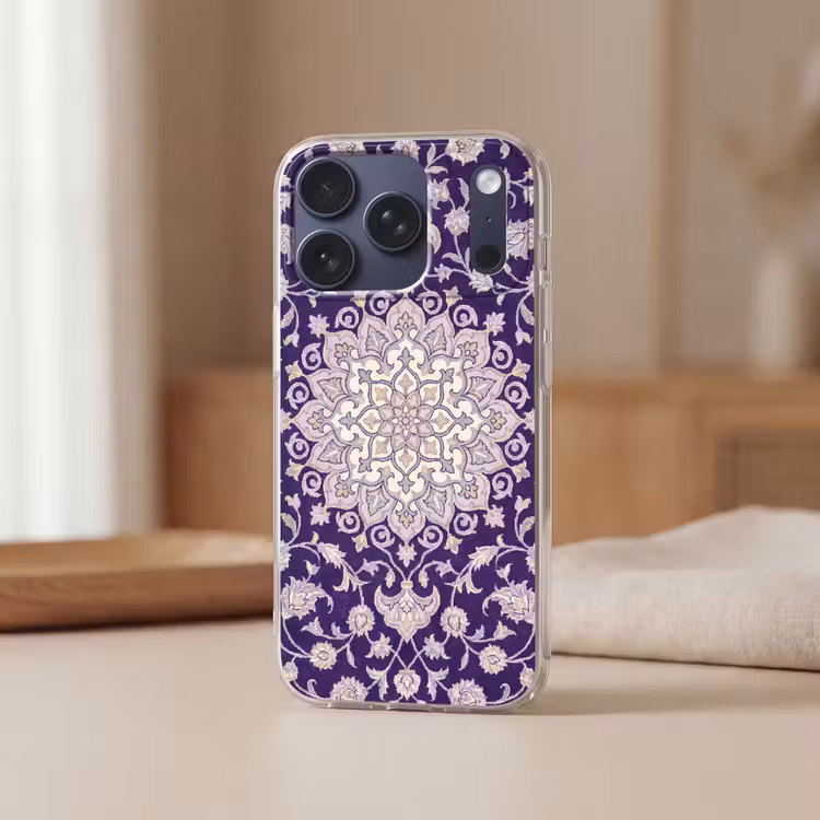 Telefoonhoesje - Patroon - Medallion - Oosters - Paars - Decoratie — 3