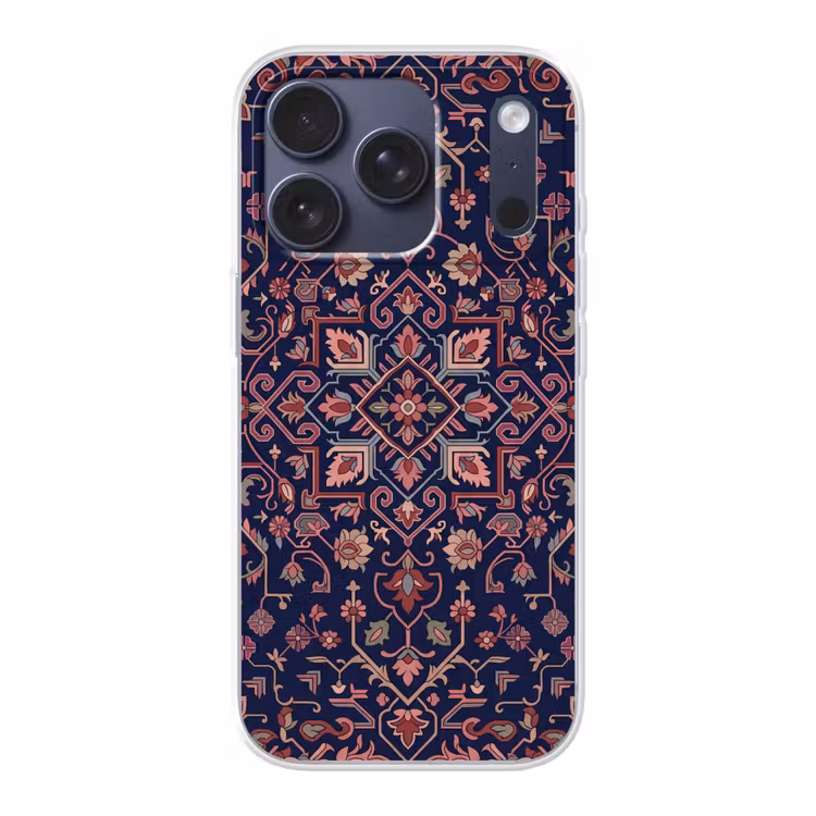 Telefoonhoesje - Patroon - Oosters - Floraal - Blauw - Klassiek — 1