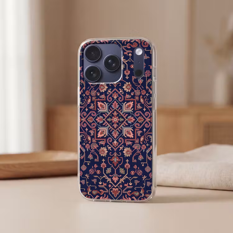 Telefoonhoesje - Patroon - Oosters - Floraal - Blauw - Klassiek — 3