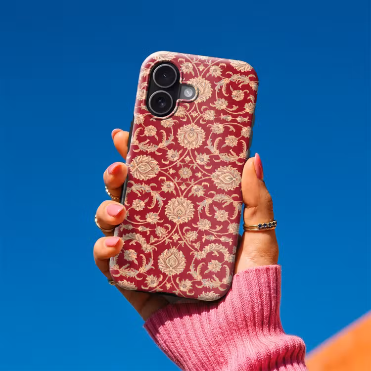 Telefoonhoesje Toughcase - Patroon - Bloem - Klassiek - Oosters - Rood — 2