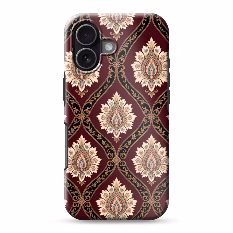 Telefoonhoesje Toughcase - Patroon - Bloemmotief - Decoratie - Klassiek - Rood — 1