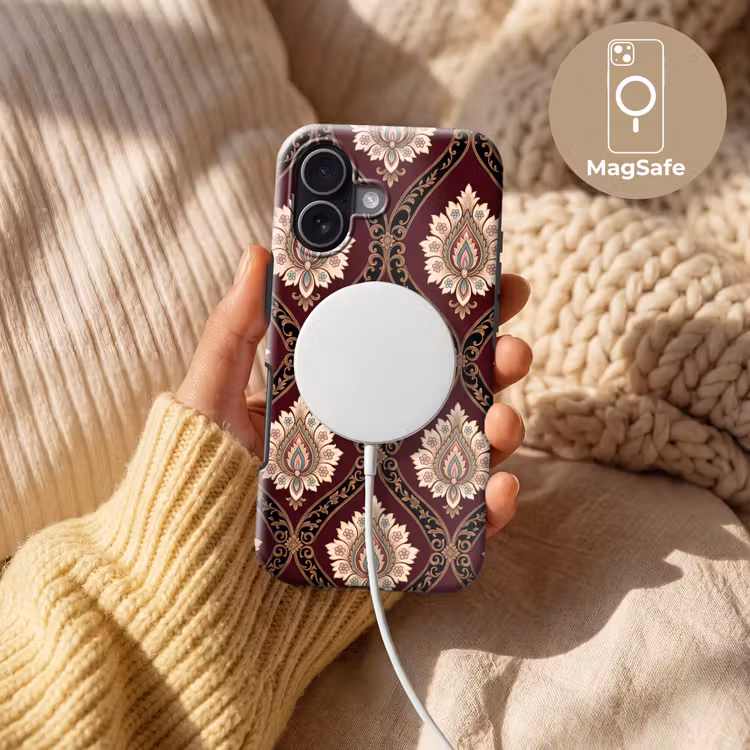 Telefoonhoesje Toughcase - Patroon - Bloemmotief - Decoratie - Klassiek - Rood — 8