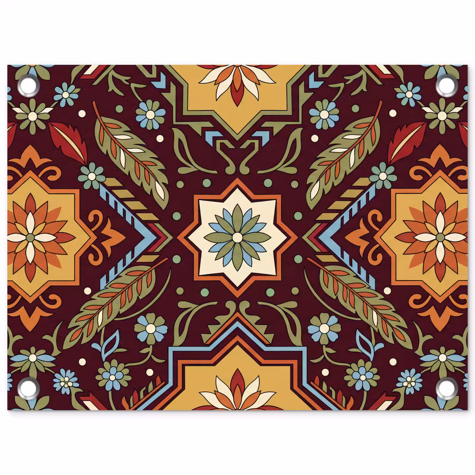 Tuinposter - Patroon - Floraal - Geometrisch - Kleurrijk - Decoratie — 1