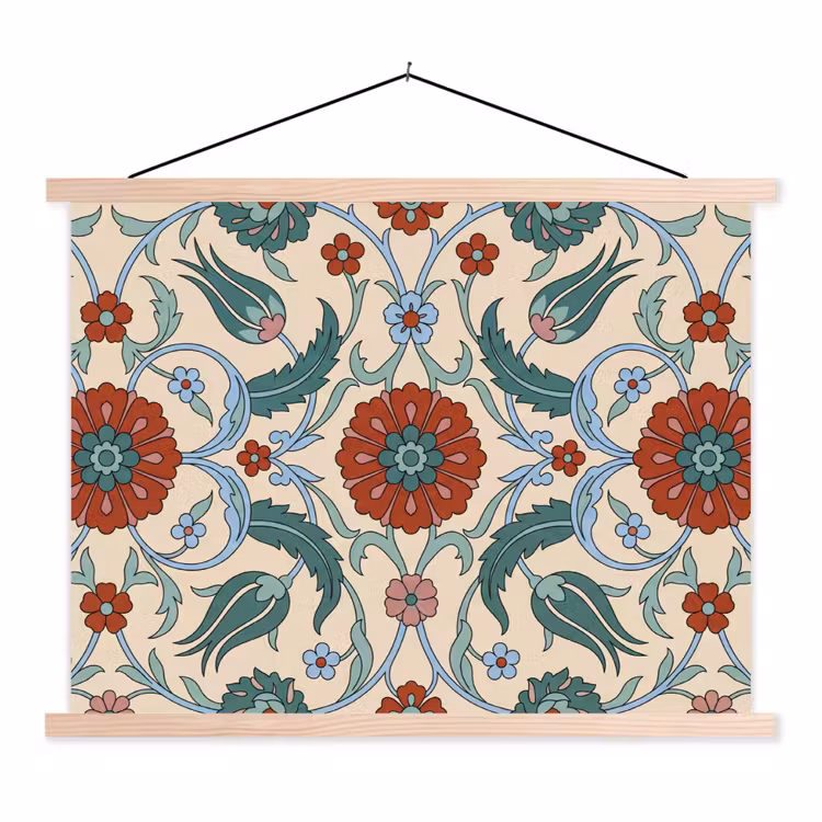 Schoolplaat - Bloemen - Patroon - Klassiek - Decoratie - Kleurrijk — 1