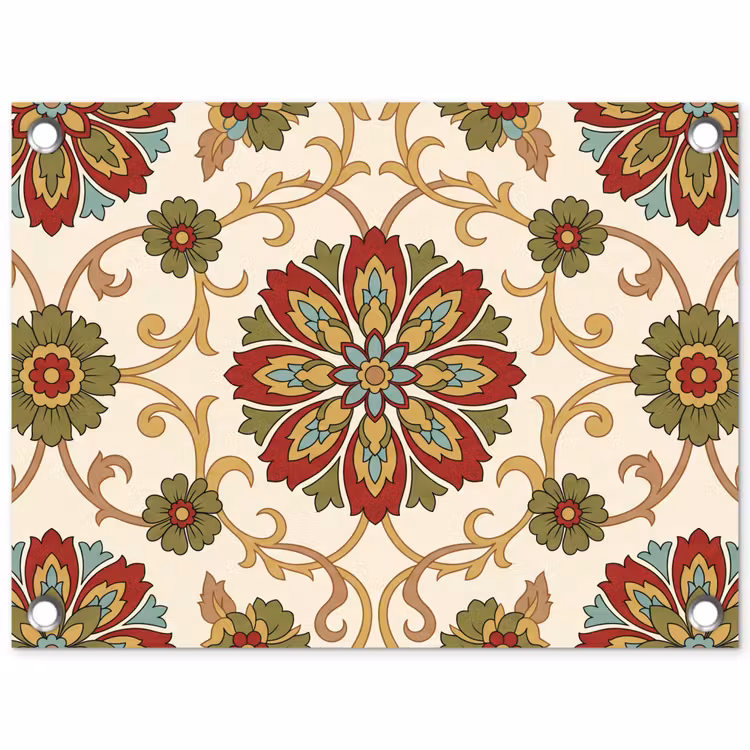 Tuinposter - Patroon - Bloemen - Ornament - Klassiek - Kleurrijk — 1