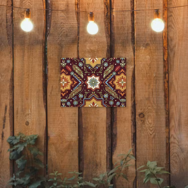 Tuinposter - Patroon - Floraal - Geometrisch - Kleurrijk - Decoratie — 2