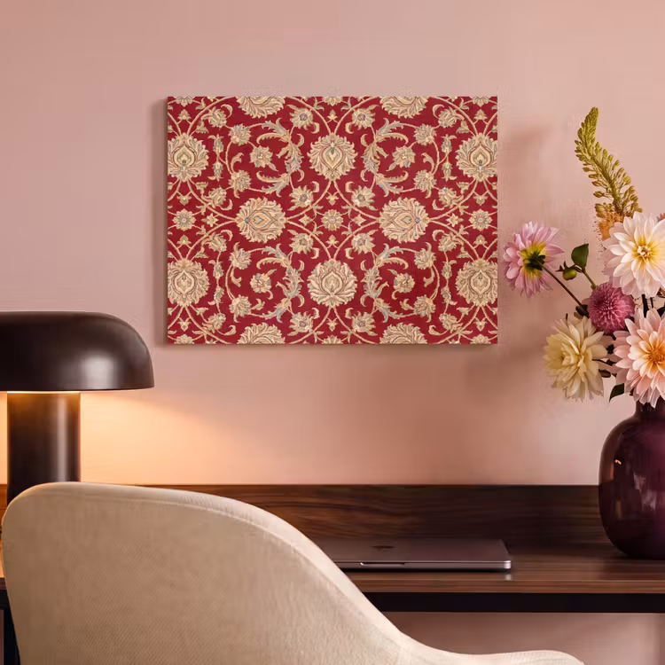Akoestisch schilderij - Patroon - Bloem - Klassiek - Oosters - Rood — 4