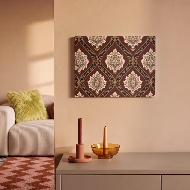 Akoestisch schilderij - Patroon - Bloemmotief - Decoratie - Klassiek - Rood — 2