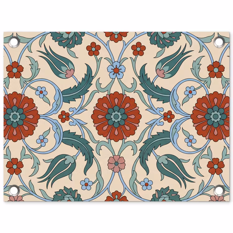 Tuinposter - Bloemen - Patroon - Klassiek - Decoratie - Kleurrijk — 1