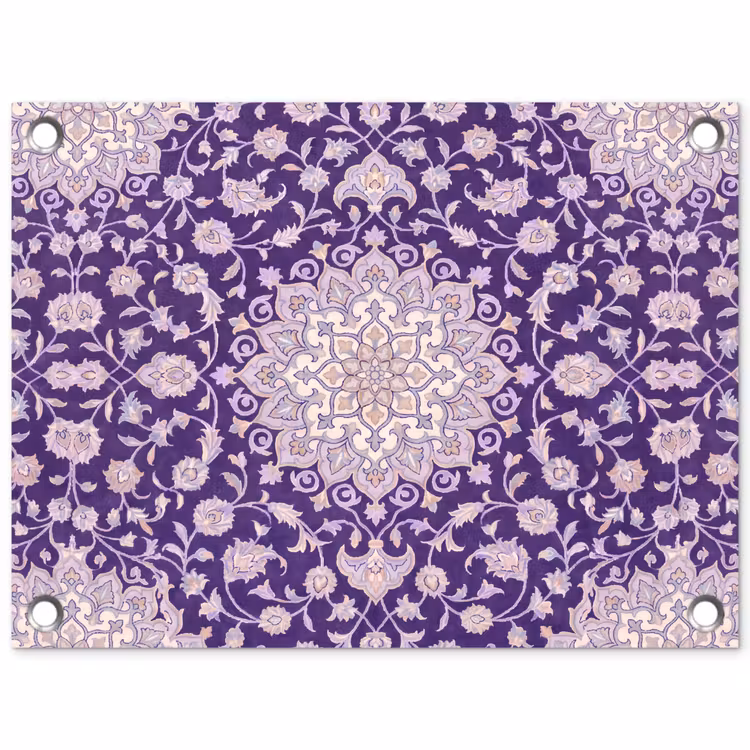 Tuinposter - Patroon - Medallion - Oosters - Paars - Decoratie — 1