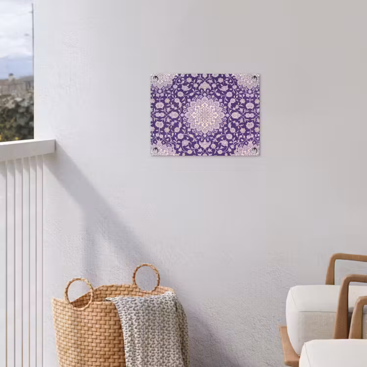 Tuinposter - Patroon - Medallion - Oosters - Paars - Decoratie — 3