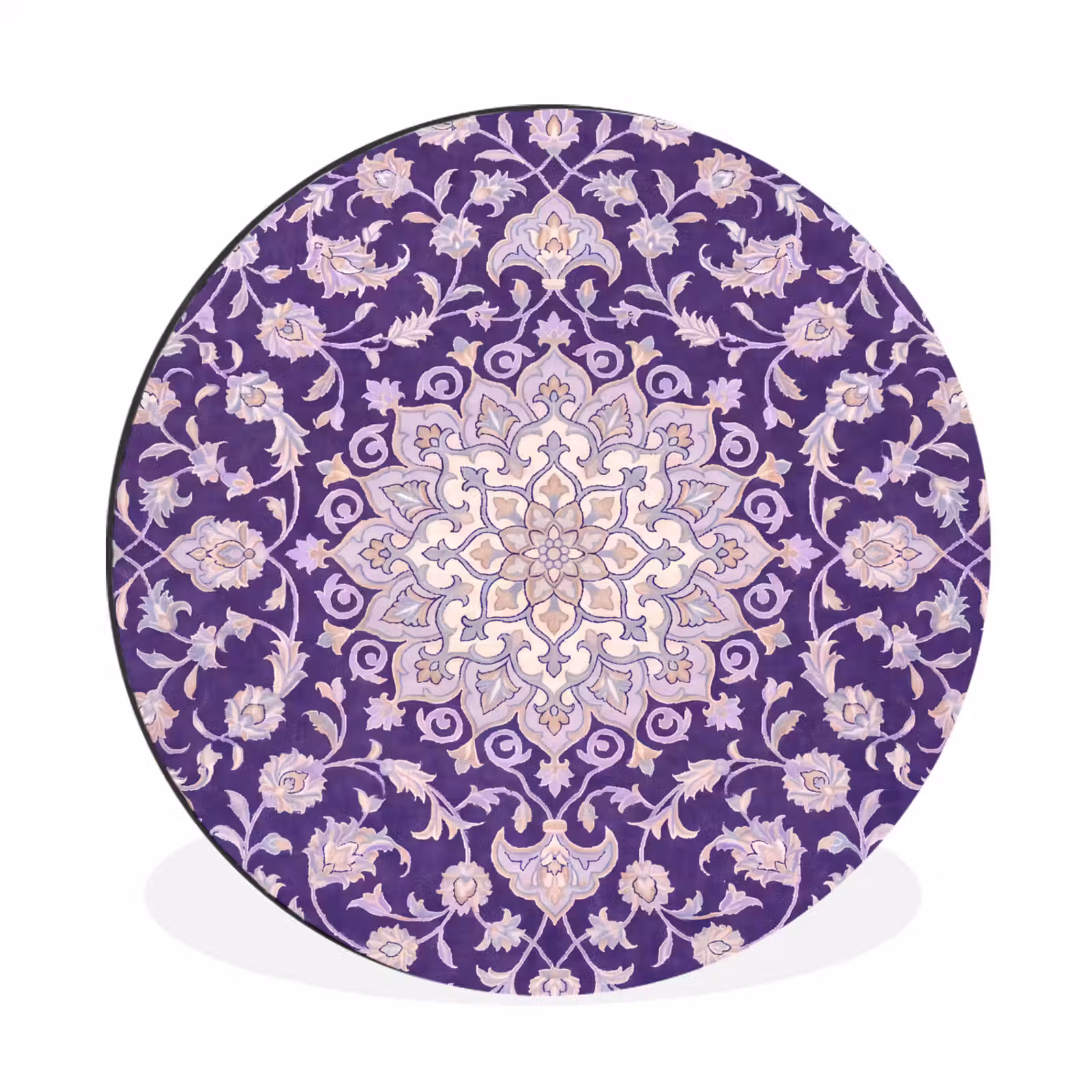 Muurcirkel aluminium - Patroon - Medallion - Oosters - Paars - Decoratie — 1