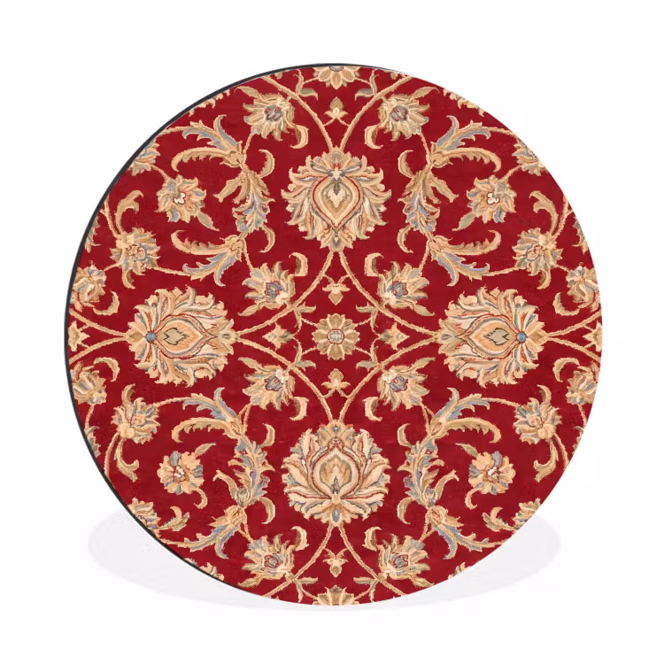 Muurcirkel aluminium - Patroon - Bloem - Klassiek - Oosters - Rood — 1