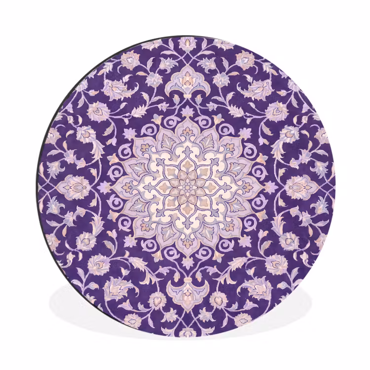 Muurcirkel aluminium - Patroon - Medallion - Oosters - Paars - Decoratie — 1
