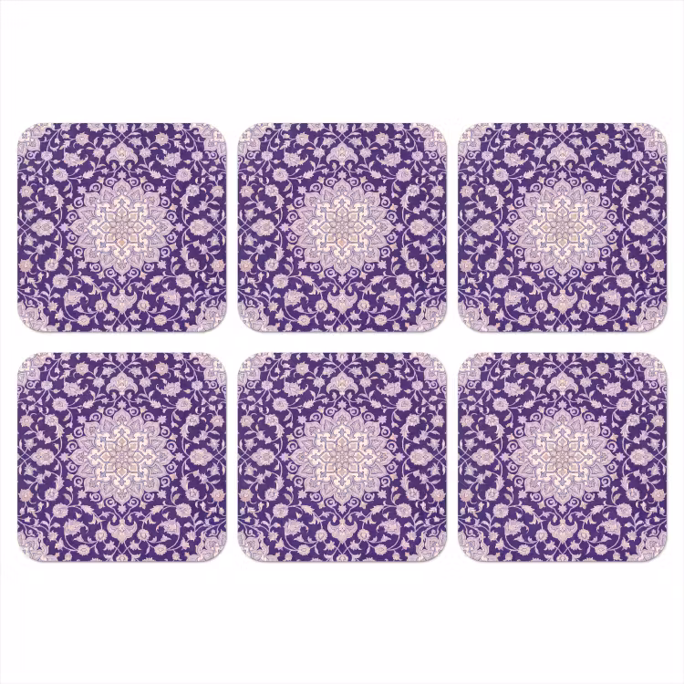 Onderzetter - Patroon - Medallion - Oosters - Paars - Decoratie — 1