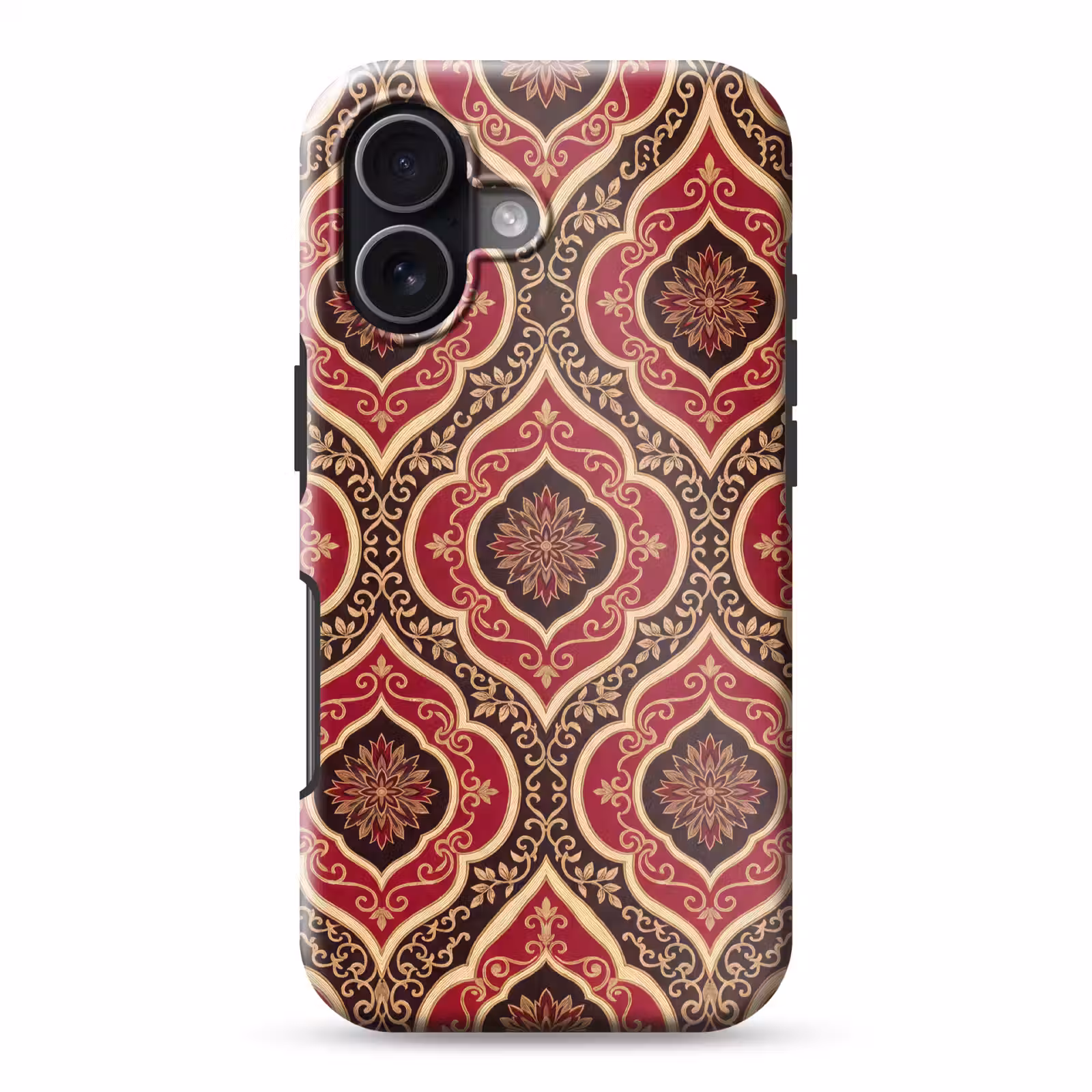 Telefoonhoesje Toughcase - Patroon - Ornament - Barok - Rood - Goud — 1