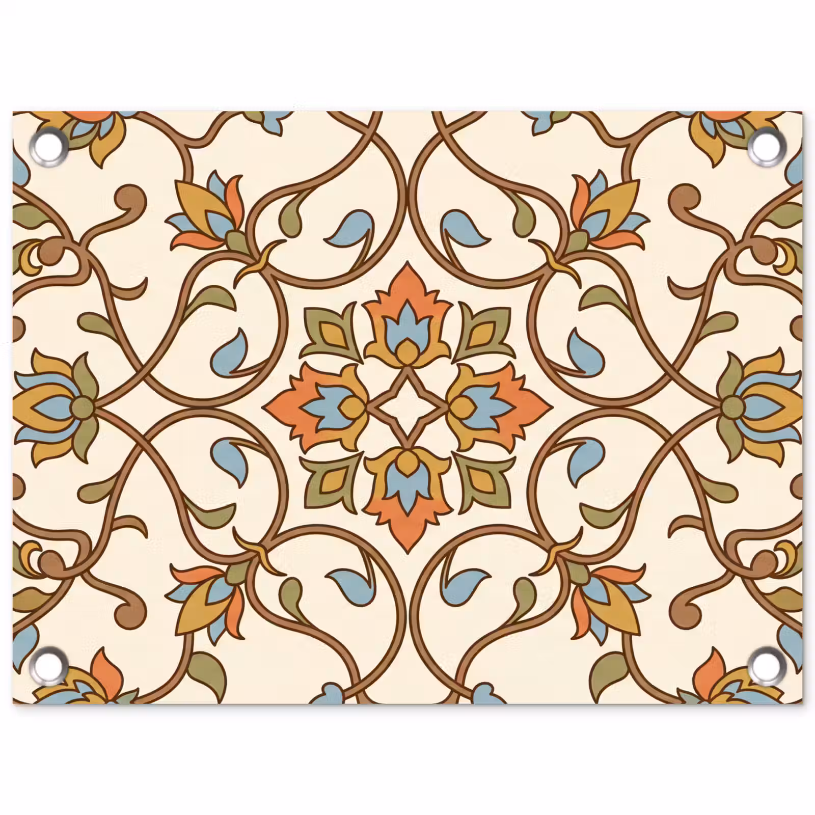 Tuinposter - Patroon - Bloemen - Ornament - Kleurrijk — 1