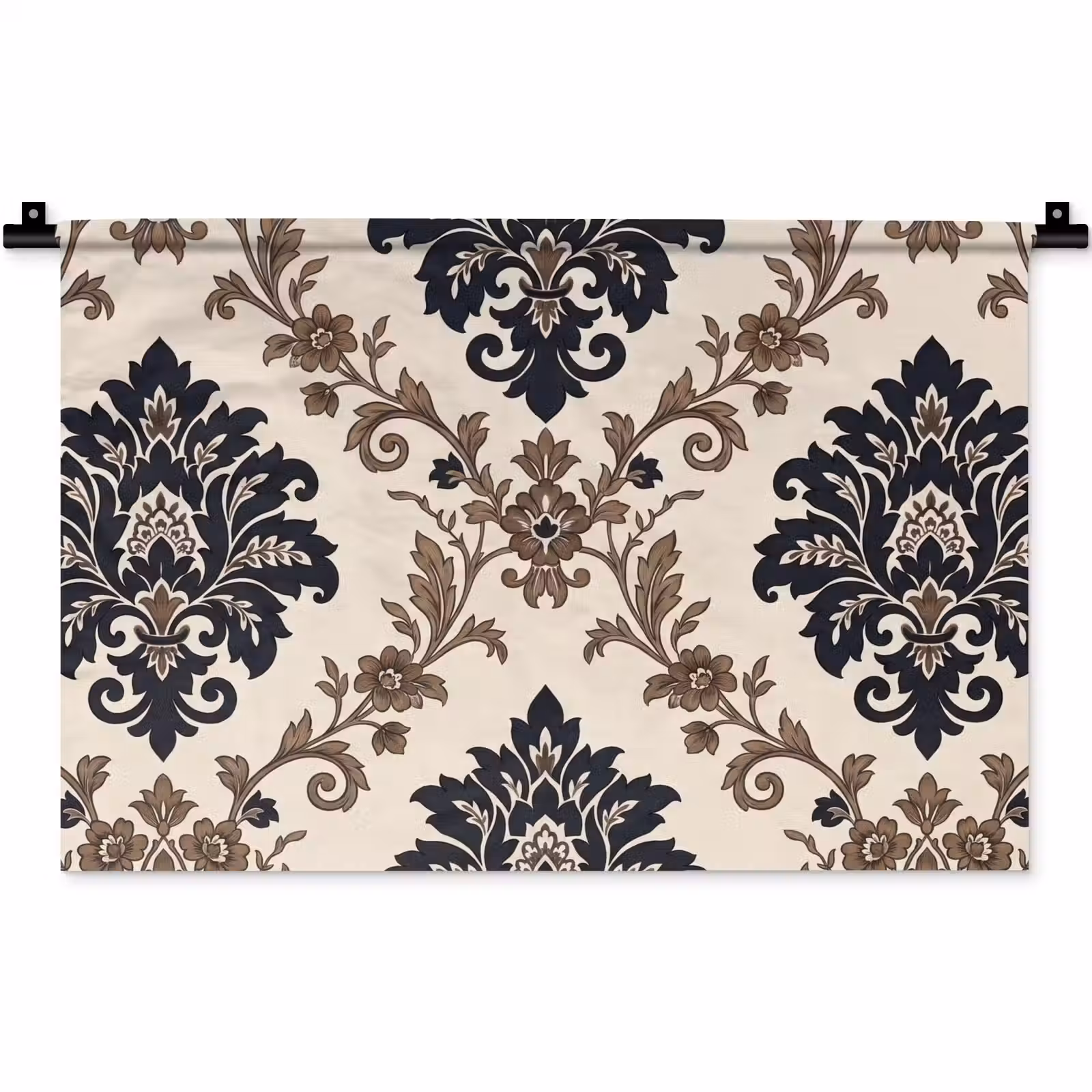 Wandkleed - Patroon - Floraal - Klassiek - Beige-blauw — 1