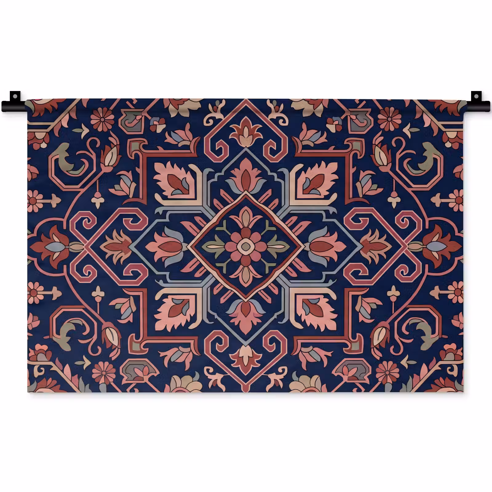 Wandkleed - Patroon - Oosters - Floraal - Blauw - Klassiek — 1