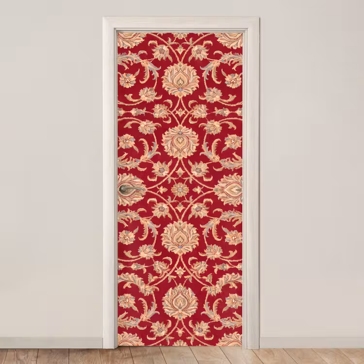 Deursticker - Patroon - Bloem - Klassiek - Oosters - Rood — 1