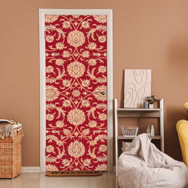 Deursticker - Patroon - Bloem - Klassiek - Oosters - Rood — 2