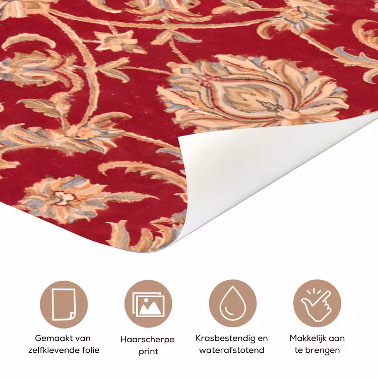 Deursticker - Patroon - Bloem - Klassiek - Oosters - Rood — 3