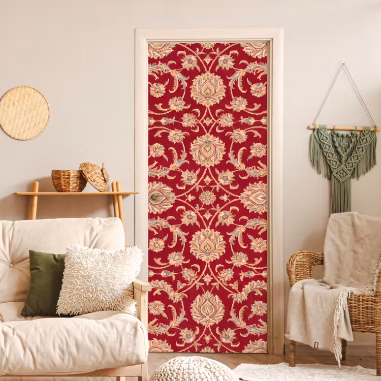 Deursticker - Patroon - Bloem - Klassiek - Oosters - Rood — 4