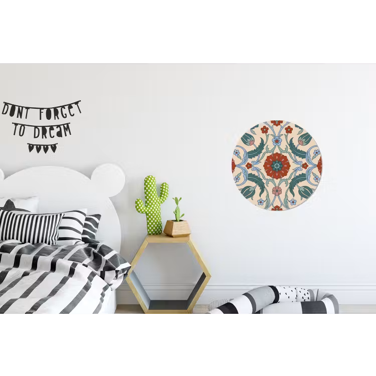 Muurcirkel aluminium - Bloemen - Patroon - Klassiek - Decoratie - Kleurrijk — 5