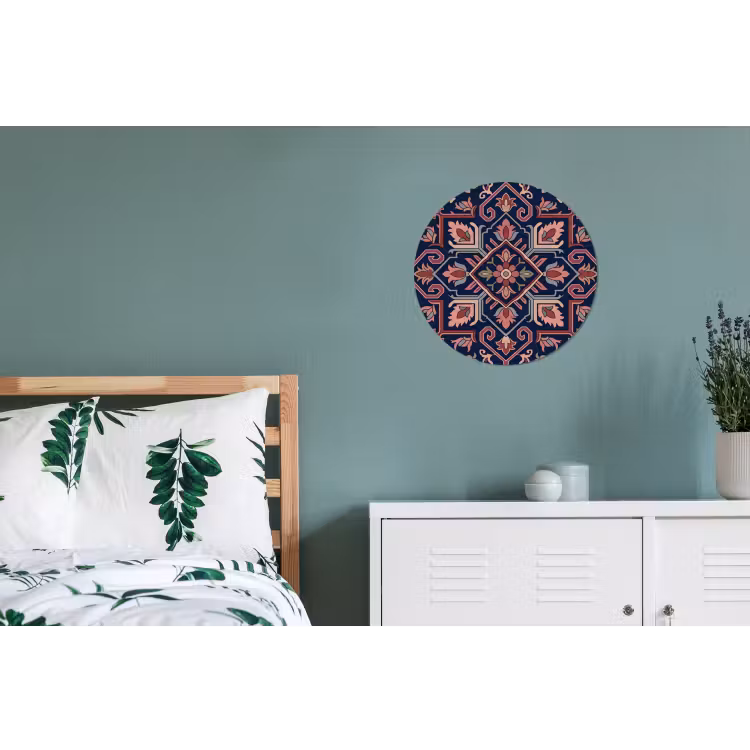 Muurcirkel aluminium - Patroon - Oosters - Floraal - Blauw - Klassiek — 4