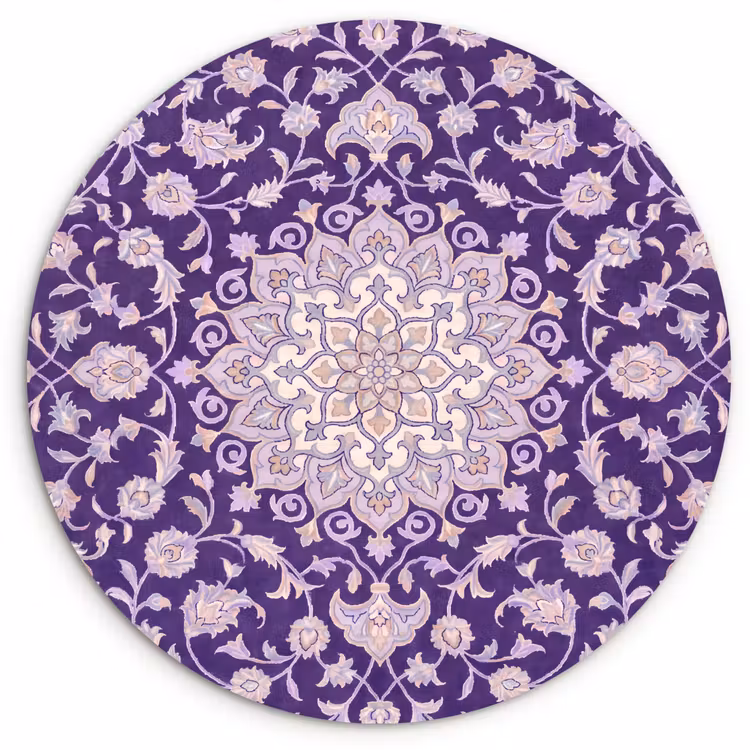 Muurcirkel glas - Patroon - Medallion - Oosters - Paars - Decoratie — 1