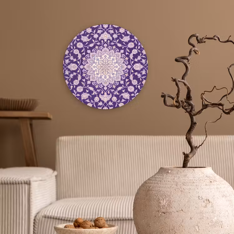 Muurcirkel glas - Patroon - Medallion - Oosters - Paars - Decoratie — 2