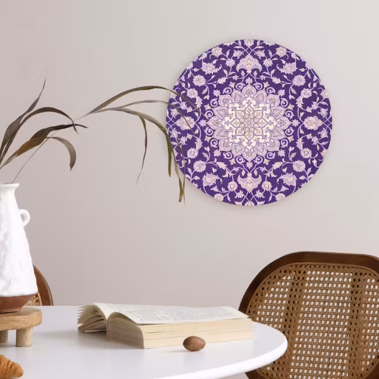 Muurcirkel glas - Patroon - Medallion - Oosters - Paars - Decoratie — 4