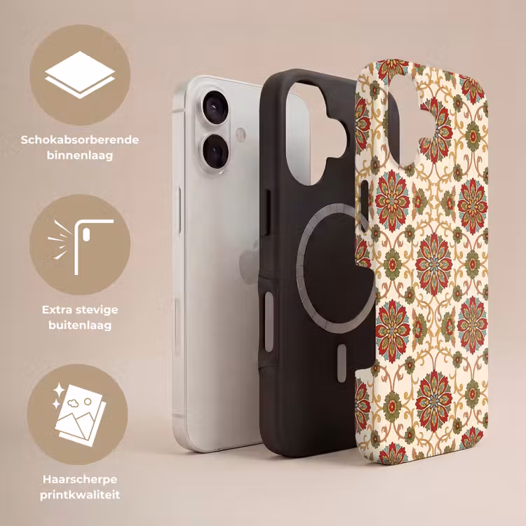 Telefoonhoesje Toughcase - Patroon - Bloemen - Ornament - Klassiek - Kleurrijk — 3