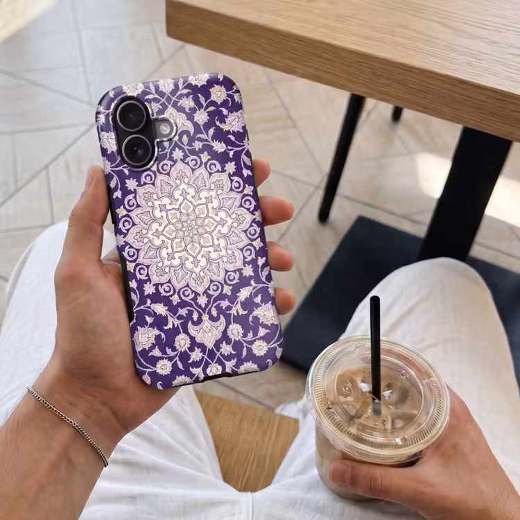 Telefoonhoesje Toughcase - Patroon - Medallion - Oosters - Paars - Decoratie — 4