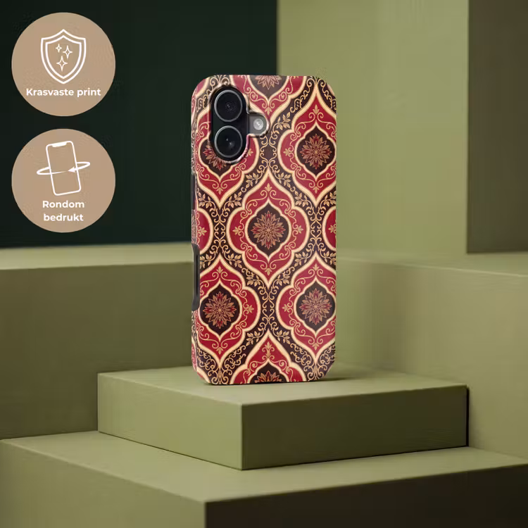 Telefoonhoesje Toughcase - Patroon - Ornament - Barok - Rood - Goud — 7