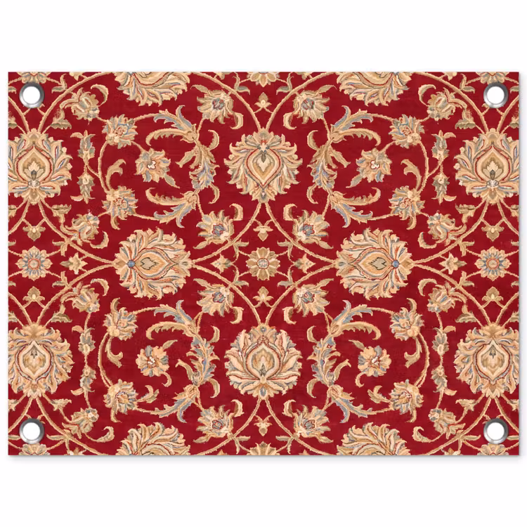 Tuinposter - Patroon - Bloem - Klassiek - Oosters - Rood — 1